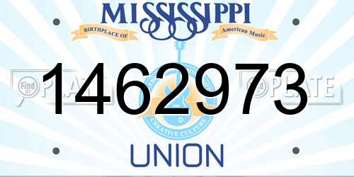 1462973 Mississippi License Plate