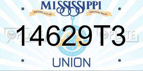 14629T3 Mississippi License Plate