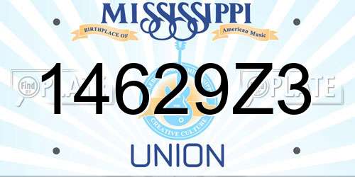 14629Z3 Mississippi License Plate