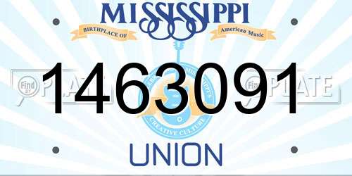 1463091 Mississippi License Plate