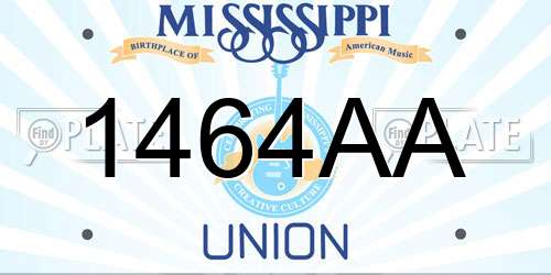 1464AA Mississippi License Plate