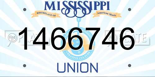 1466746 Mississippi License Plate
