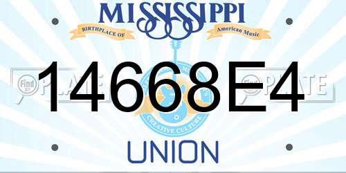 14668E4 Mississippi License Plate