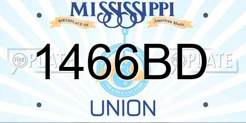 1466BD Mississippi License Plate