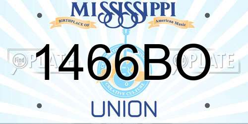 1466BO Mississippi License Plate