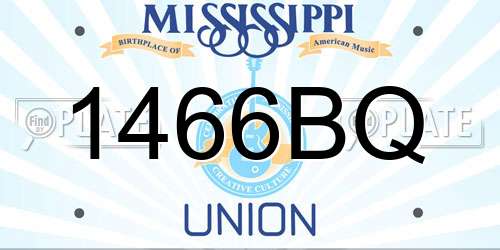 1466BQ Mississippi License Plate