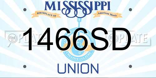 1466SD Mississippi License Plate