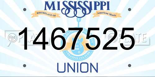 1467525 Mississippi License Plate