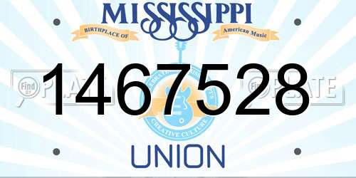 1467528 Mississippi License Plate