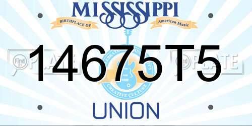 14675T5 Mississippi License Plate
