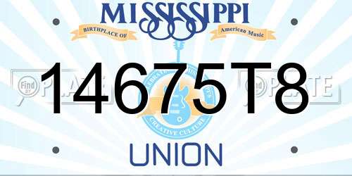 14675T8 Mississippi License Plate