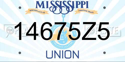 14675Z5 Mississippi License Plate