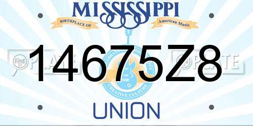 14675Z8 Mississippi License Plate