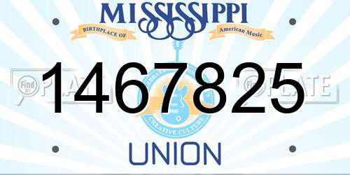1467825 Mississippi License Plate
