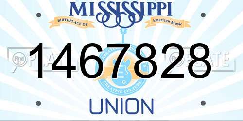 1467828 Mississippi License Plate