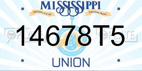 14678T5 Mississippi License Plate
