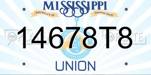 14678T8 Mississippi License Plate
