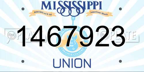 1467923 Mississippi License Plate