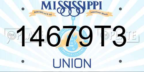 14679T3 Mississippi License Plate