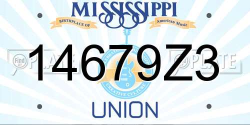 14679Z3 Mississippi License Plate
