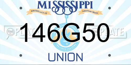 146G50 Mississippi License Plate