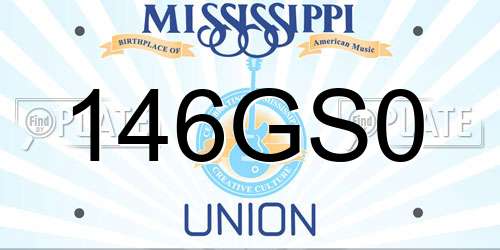 146GS0 Mississippi License Plate