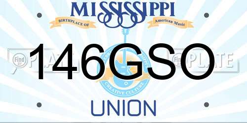 146GSO Mississippi License Plate