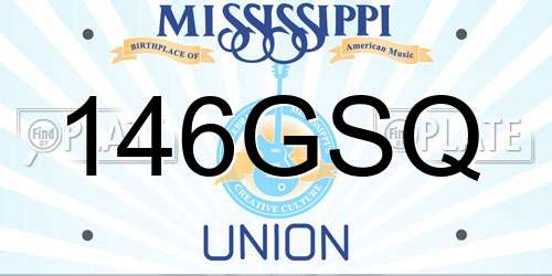 146GSQ Mississippi License Plate