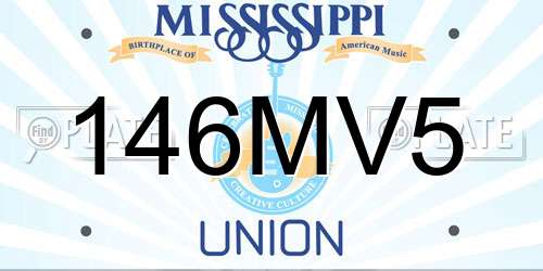 146MV5 Mississippi License Plate
