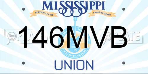 146MVB Mississippi License Plate