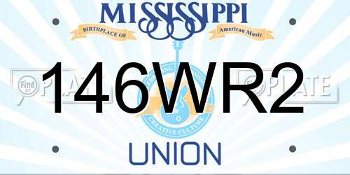 146WR2 Mississippi License Plate