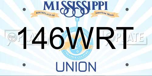 146WRT Mississippi License Plate