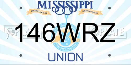 146WRZ Mississippi License Plate