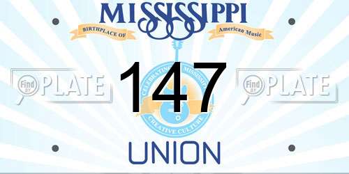 147 Mississippi License Plate