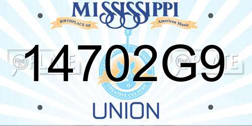 14702G9 Mississippi License Plate