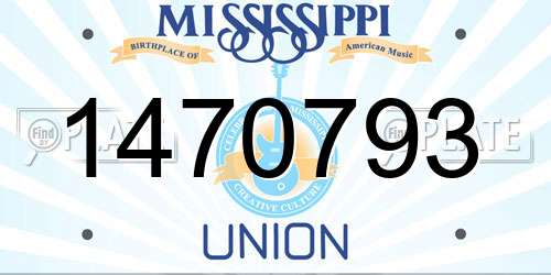 1470793 Mississippi License Plate
