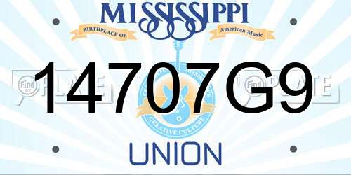 14707G9 Mississippi License Plate