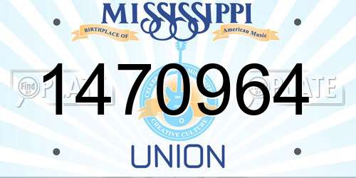1470964 Mississippi License Plate