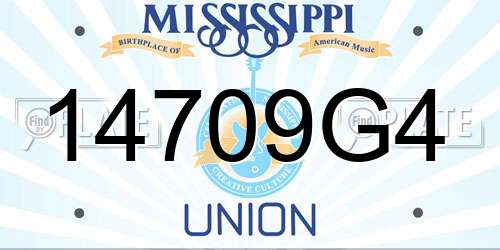 14709G4 Mississippi License Plate