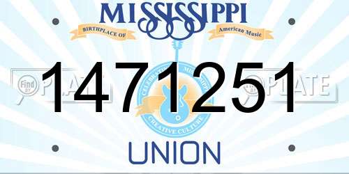 1471251 Mississippi License Plate