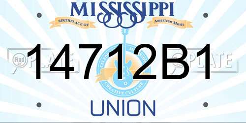 14712B1 Mississippi License Plate