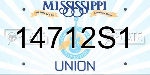 14712S1 Mississippi License Plate