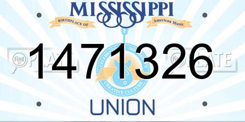 1471326 Mississippi License Plate