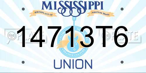 14713T6 Mississippi License Plate
