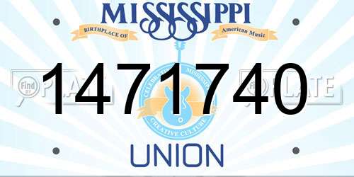 1471740 Mississippi License Plate