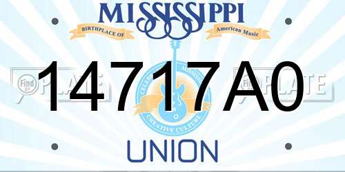 14717A0 Mississippi License Plate