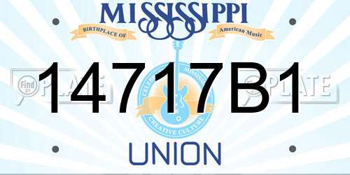 14717B1 Mississippi License Plate