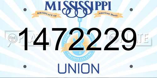 1472229 Mississippi License Plate