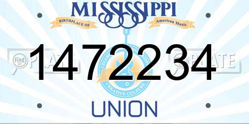 1472234 Mississippi License Plate