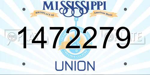 1472279 Mississippi License Plate